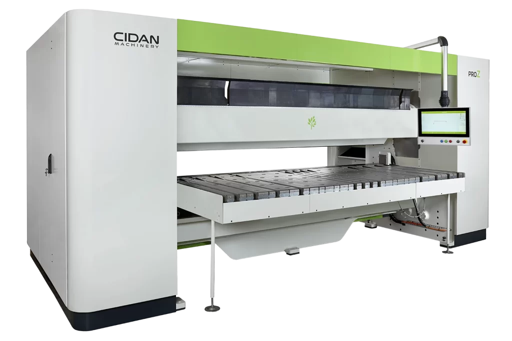 pro z upp ned bockare kantvikmaskin med anslagsbord mot vit bakgrund