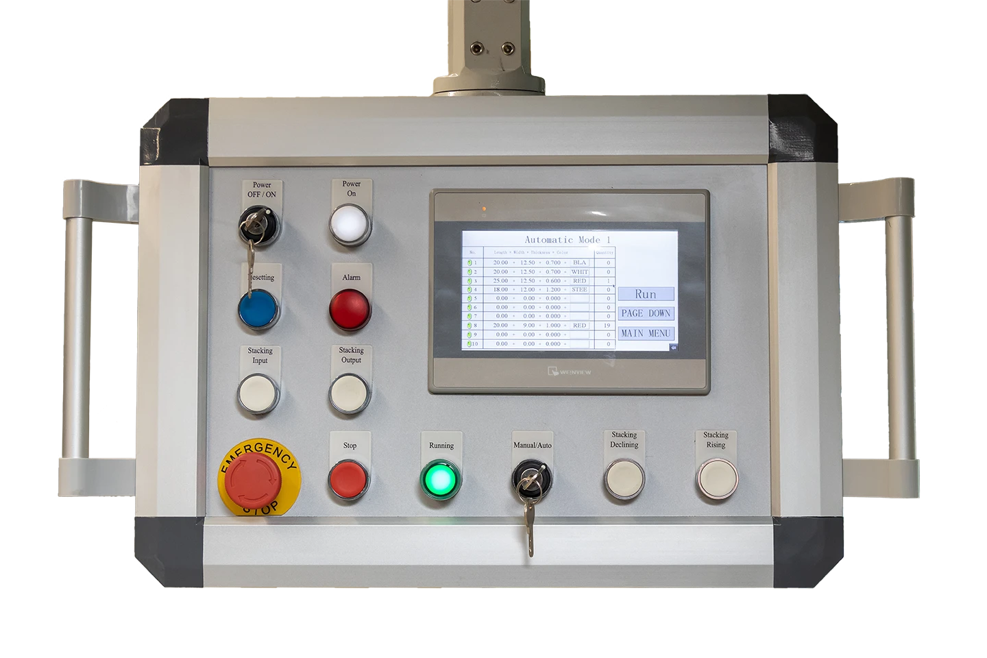 styrsystem till stackmaster för kontroll av hyllorna mot vit bakgrund