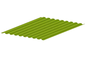 renderad plåtprofil trp-18 mot vit bakgrund