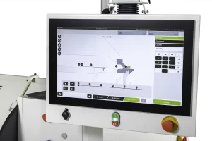 touchscreen with control system nulink for cidan folding machine on white background